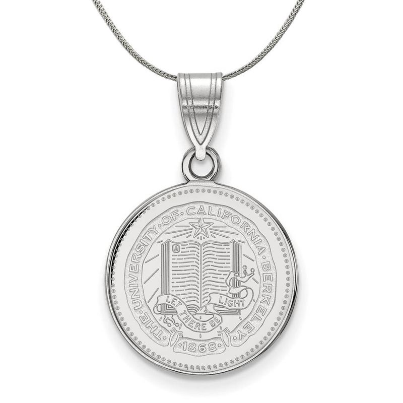 Sterling Silver California Berkeley Medium Crest Disc Necklace - 24 In